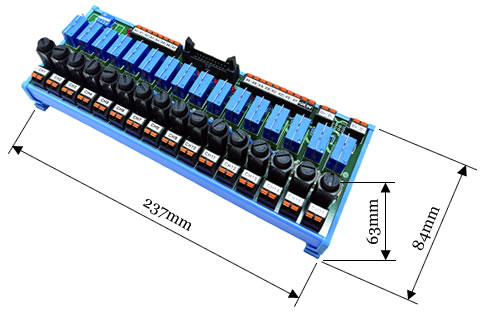 TBR-16FS 繼電器端子台 尺寸圖