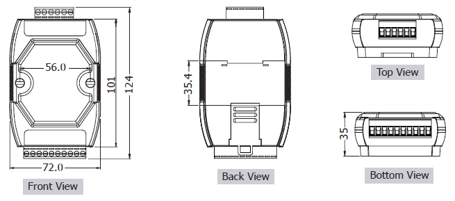 TXA-LC3 Line Driver to Open Collector 尺寸圖