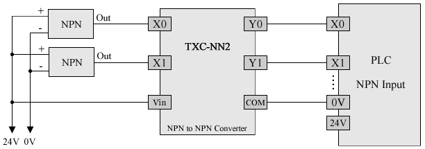 NPN 信號隔離器 接線圖